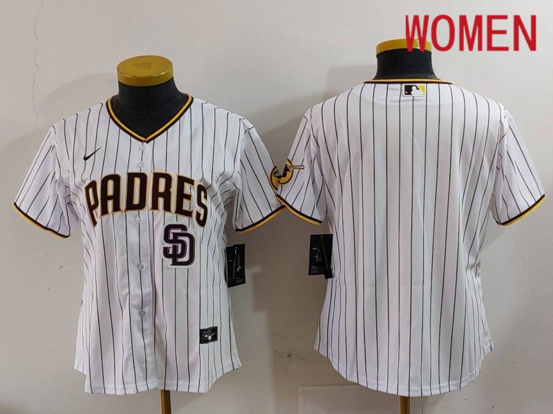 Women San Diego Padres Blank White Stripe Game 2024 Nike MLB Jersey style 8